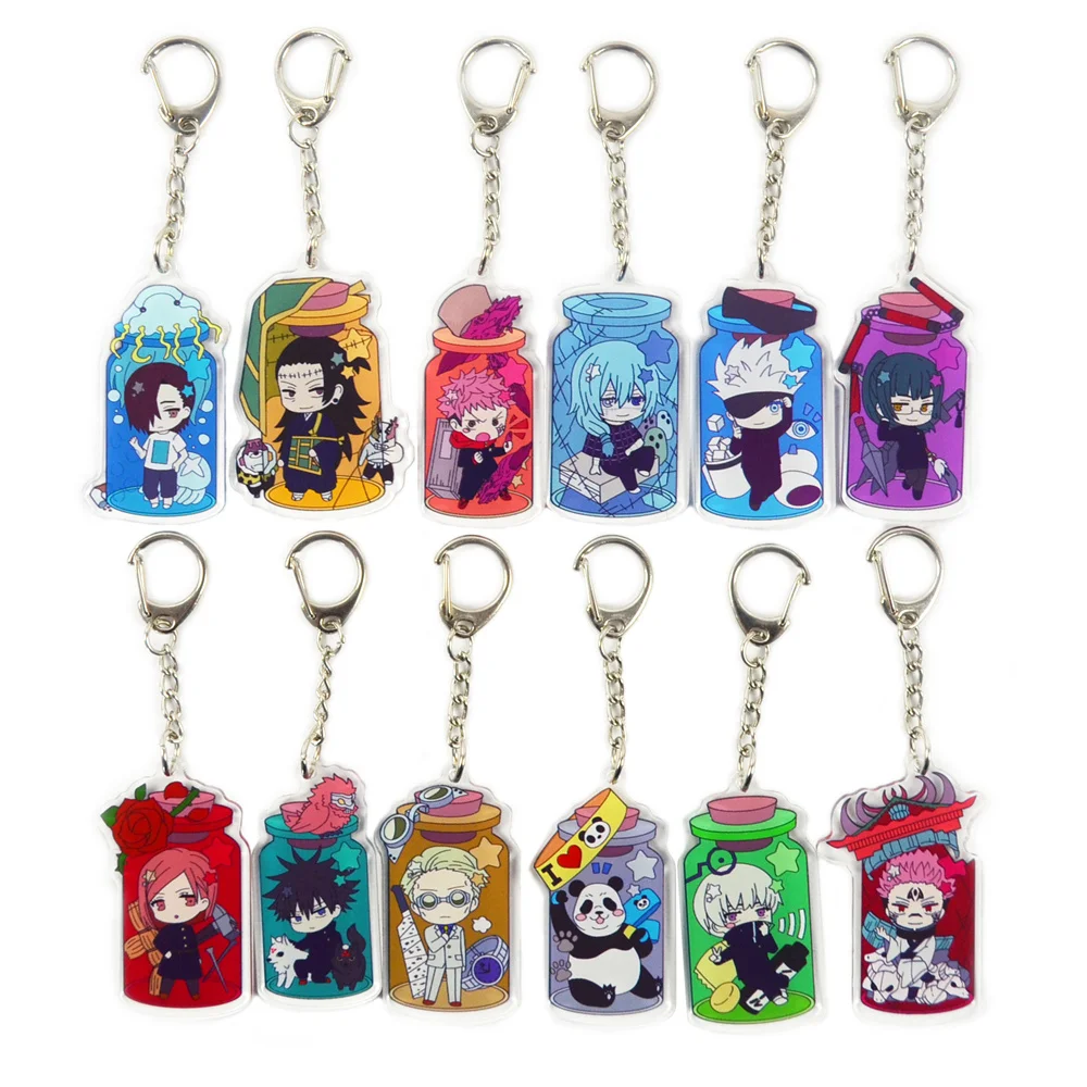 

Jujutsu Kaisen Keychain Itadori Yuji Fushiguro Megumi Ryomen Sukuna Cosplay Key Chains Two-sided Acrylic Pendant Keyring