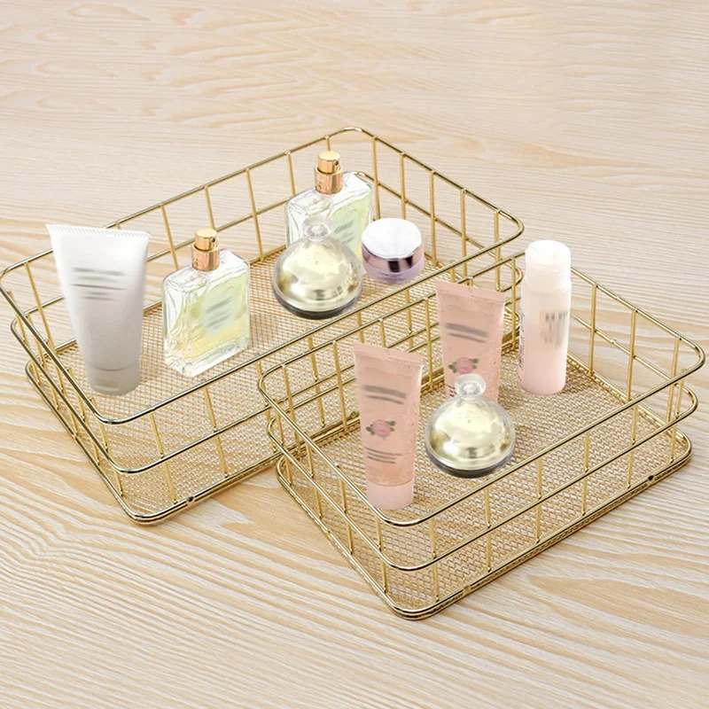 

Металлическая Корзина LUDA в скандинавском стиле для хранения, Офисная настольная корзина для мелочей, держатель для кистей для макияжа, наст...