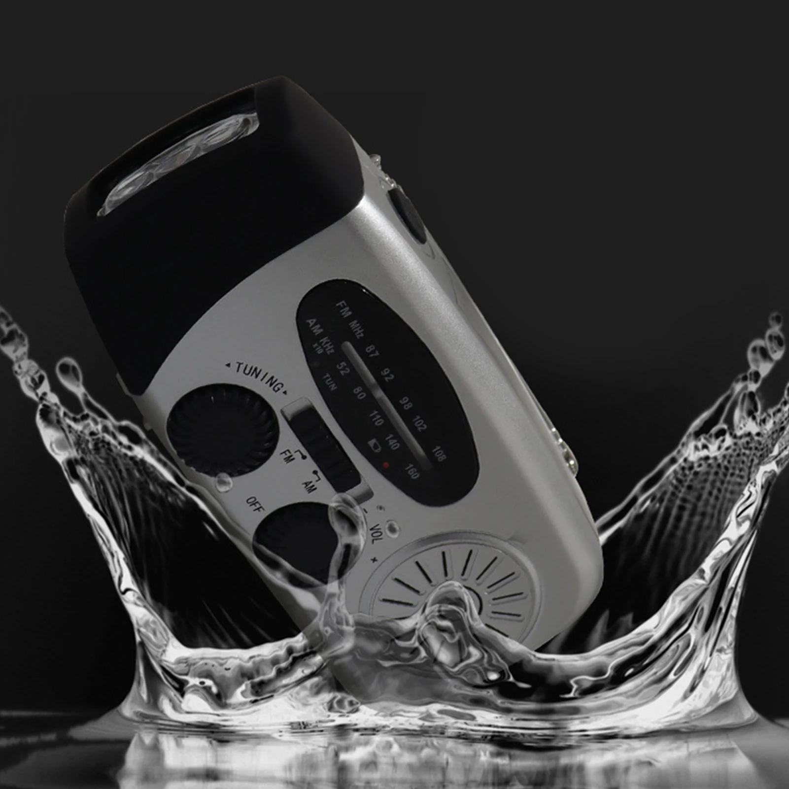 

Emergency Radio Solar Hand Crank Multi-functional AM/FM Weather Radio For Survival IPX3 Waterproof AM/FM Weather Radio With