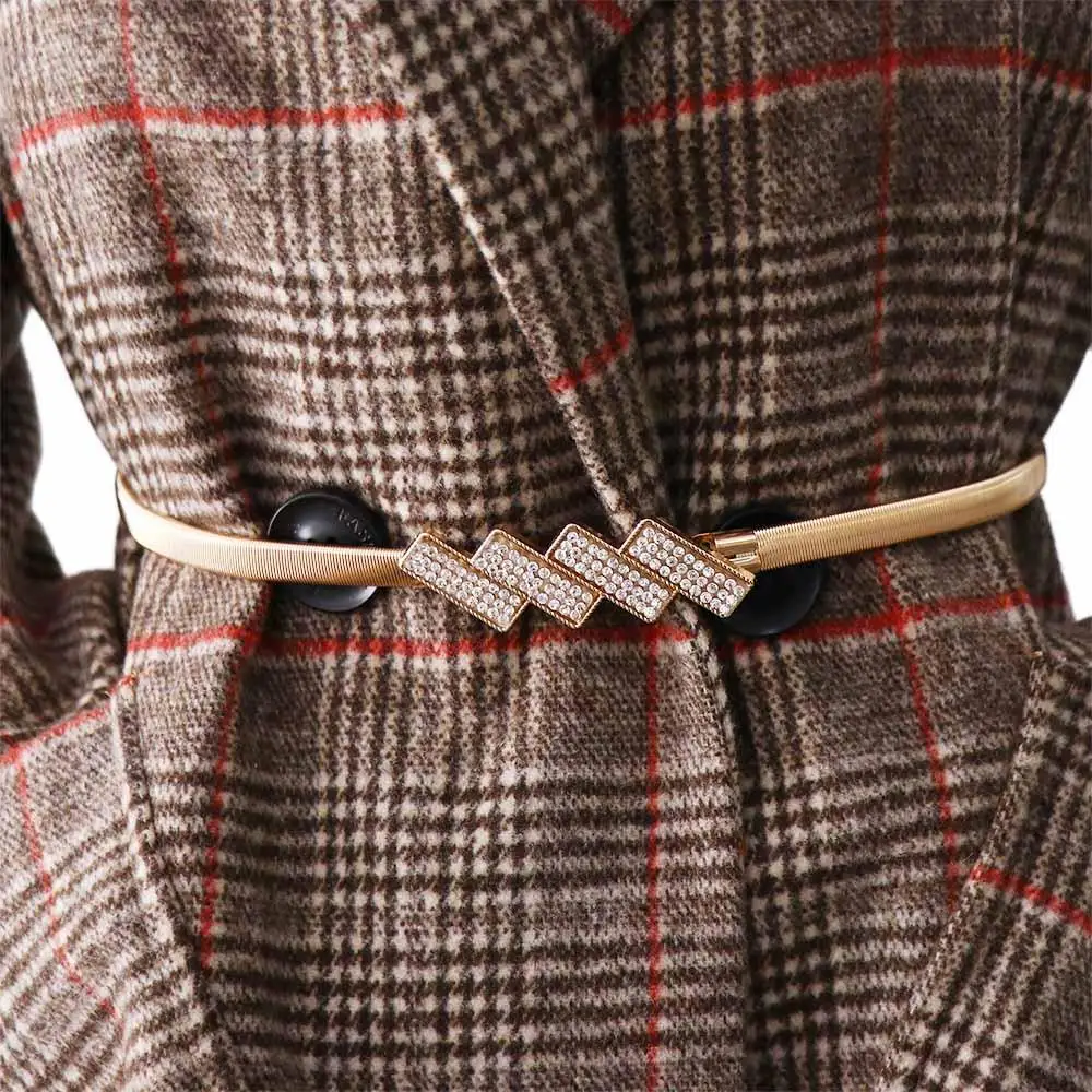 

Adjustable Long Vintage Double Ring Waist Strap Simple Metal Dress Decoration Korean Waist Belt Women Thin Waistband