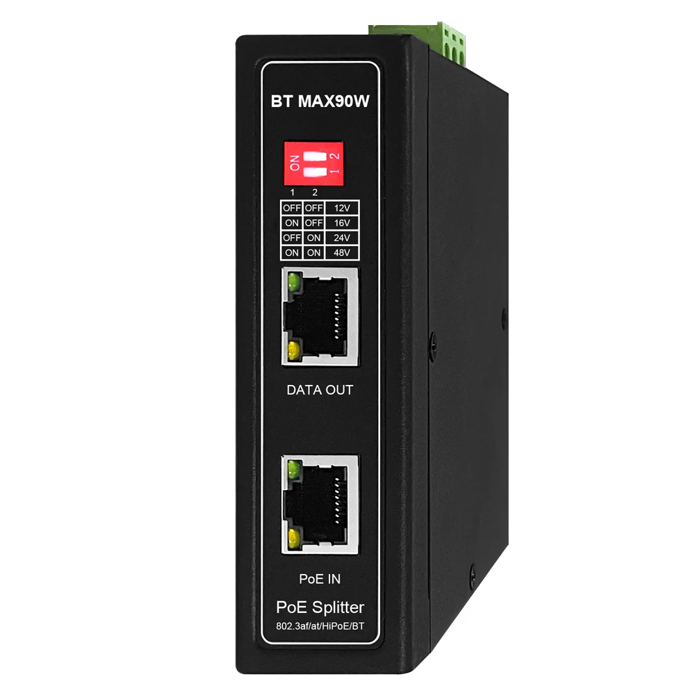 Промышленный POE-разветвитель, 90 Вт, настенный монтаж, выход 12 В/16 В/24 В/48 В