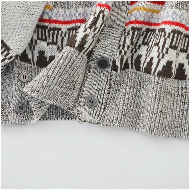 Y2K Одежда Женский Рождественский Свитер Кардиган Осень Зима Собака Жаккардовый