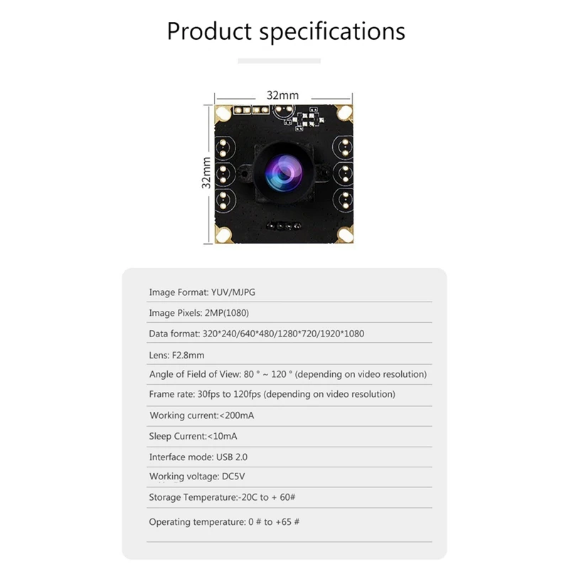 

Модуль USB для камеры Raspberry Pi 2MP1080P для материнской платы Raspberry Pi /Jetson Nano без привода