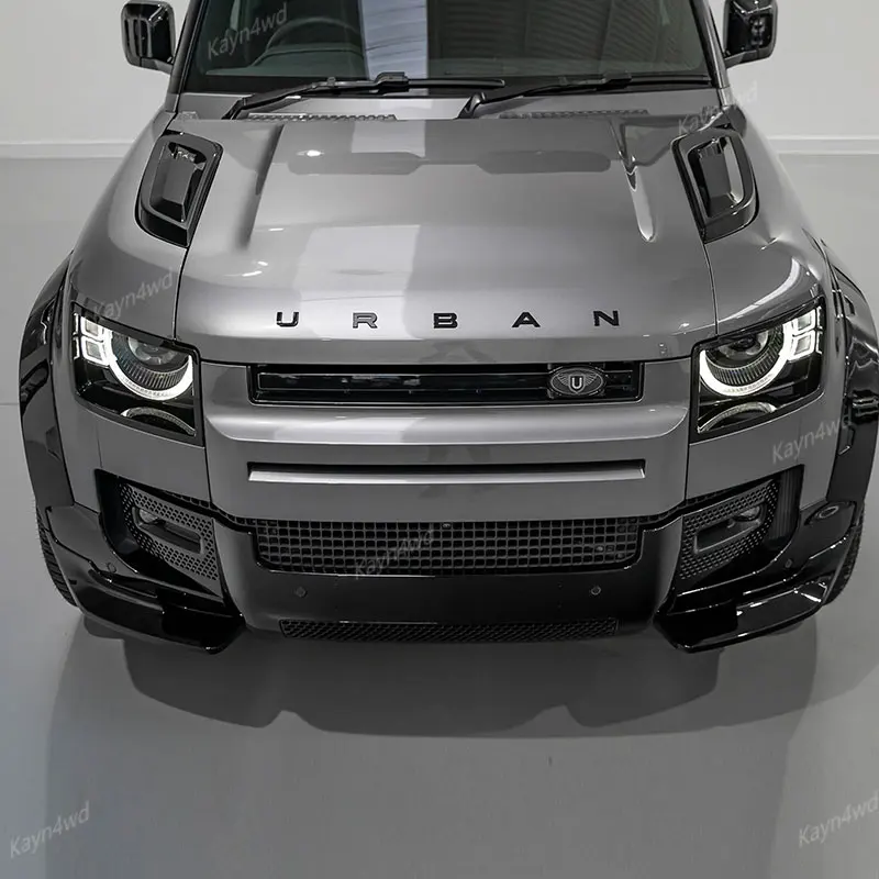 Фото Внедорожные 4x4 внешние аксессуары 3D ABS городской двигатель капот эмблемы логотип письмо наклейка значок для Land Rover L663 Defender 2020+ №2