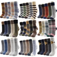 5 pairs new autumn and winter thicken warm women and men wool socks pure color ethnic imitation mink cashmere casual men socks