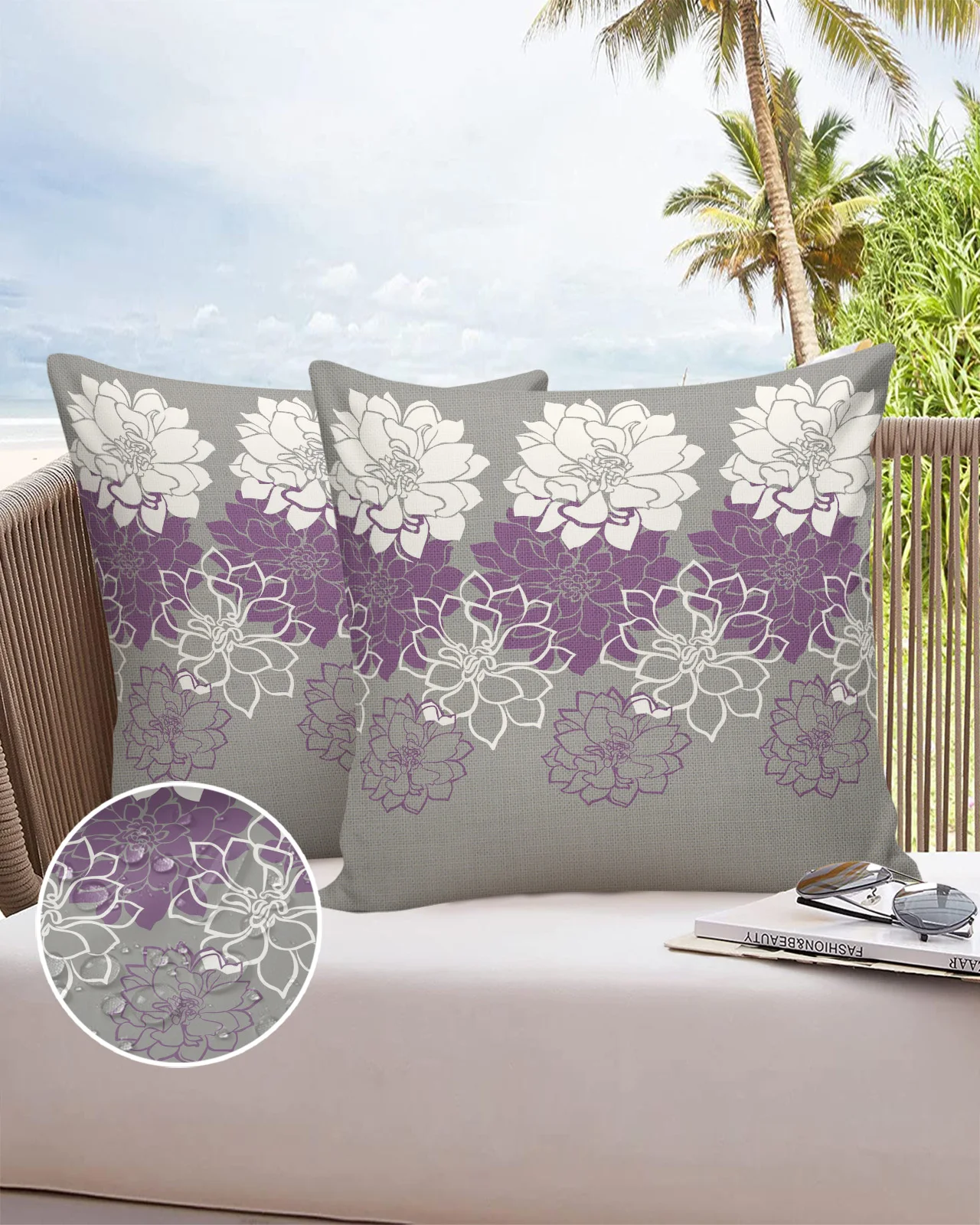 

Colorful Flower 2PCS Pillowcases Cushion Cover Home Bedding Room Decorative Sofa Waterproof Throw Pillow Case
