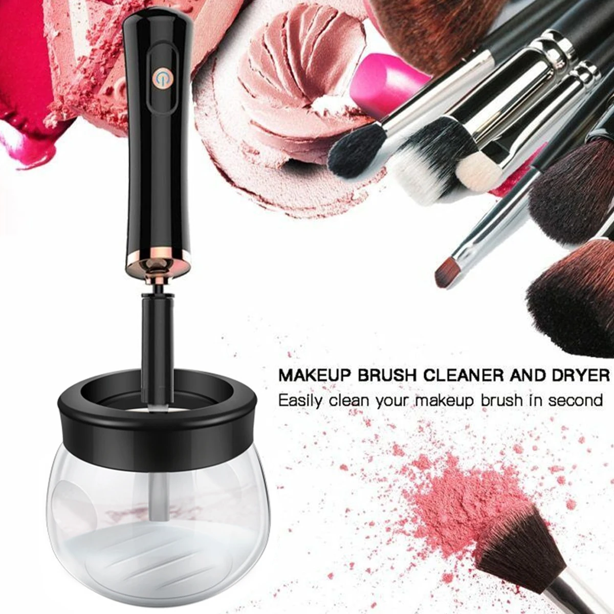 Электрическая щетка для макияжа шейкер клея и ресниц быстрая стирка сушка USB