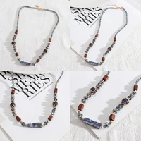 original faceted crystal beaded natural semi precious stones long strand chain necklaces for women mother day gift sweater chain