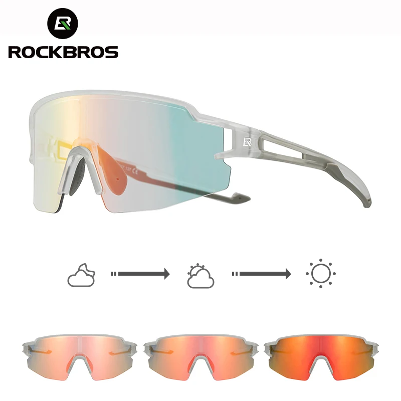 

Rockbros official Cycling Glasses Photochromic Polarized Lens Bike Glasses UV400 Protection Eyewear Sunglasses MTB Goggles