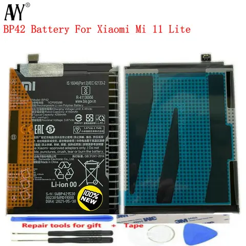 Аккумулятор для Xiaomi Mi 11 Lite, оригинальный аккумулятор BP42, 4250 мАч, инструменты для ремонта, Аксессуары для планшетов