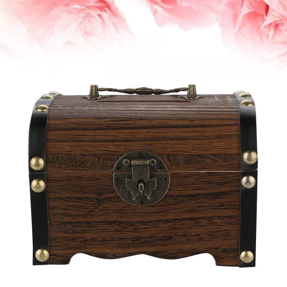 

Box Wooden Treasure Bank Wood Jewelry Money Piratestorage Kids Saving Vintage Keepsake Decorative Stash Gift Savings Piggyfor