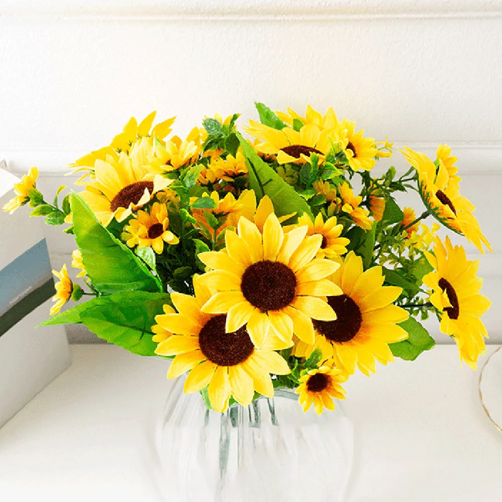 

Artificial Sunflower Flowers Living Room Decoration Wedding Hand Holding Flower Props Flower Sunflower Home Garden Decor