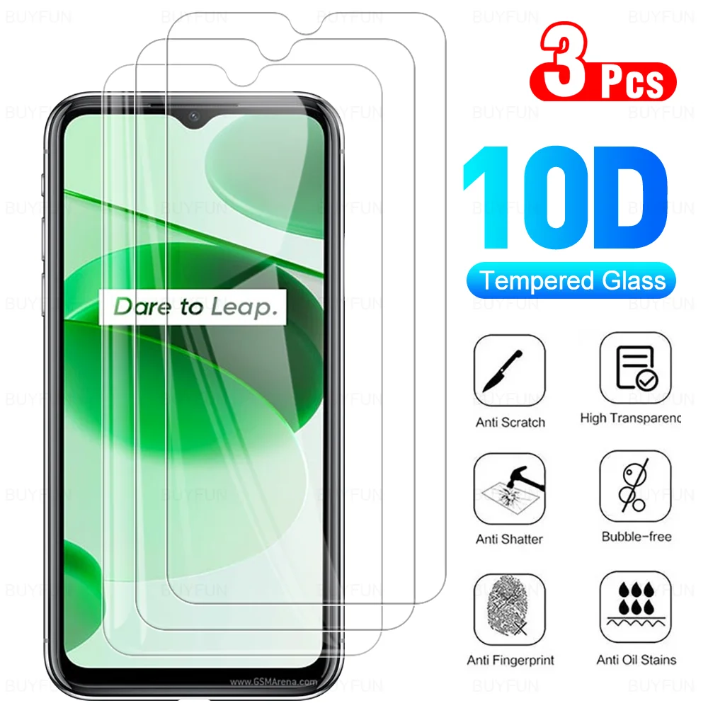 

3 шт. защитные экраны для Oppo Realme C35 6,6 ''закаленное стекло для Realme C31 6,5'' полное покрытие Защитная стеклянная пленка 9h