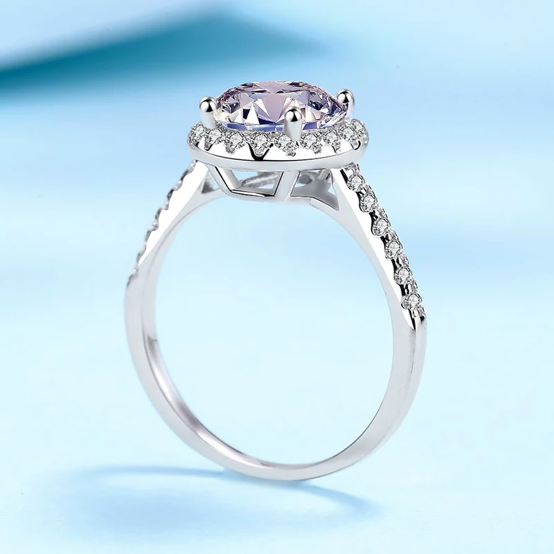 

5*7MM 1CT 2CT Egg-shaped Moissanite Ring With GRA Certificate Super Flash Wedding Party Woman Gift