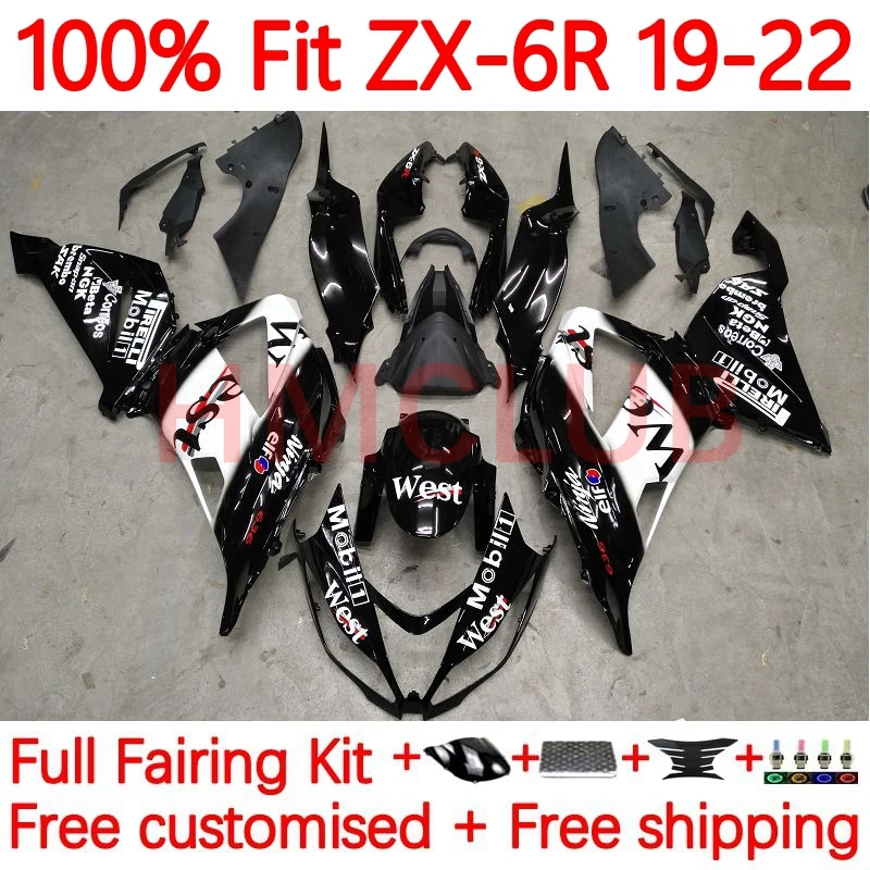 

Injection For KAWASAKI NINJA ZX-6R ZX636 ZX 6R 636 600CC ZX6R 2019 2020 2021 2022 ZX-636 19 20 21 22 Fairing 59No.72 black west