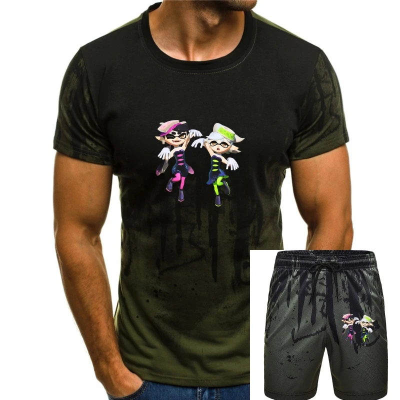 

Men's Splatoon Single Player black T-shirt fashion short sleeved tee shirt