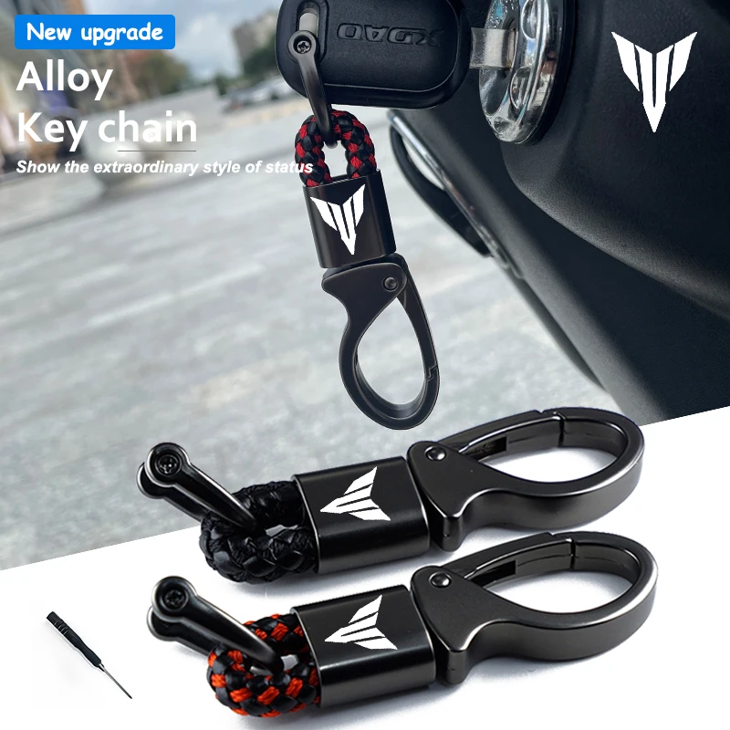 

For YAMAHA MT01 MT09 MT07 MT10 MT03 MT 09 07 03 10 Accessories Custom LOGO Motorcycle Braided Rope Keyring Metal Keychain