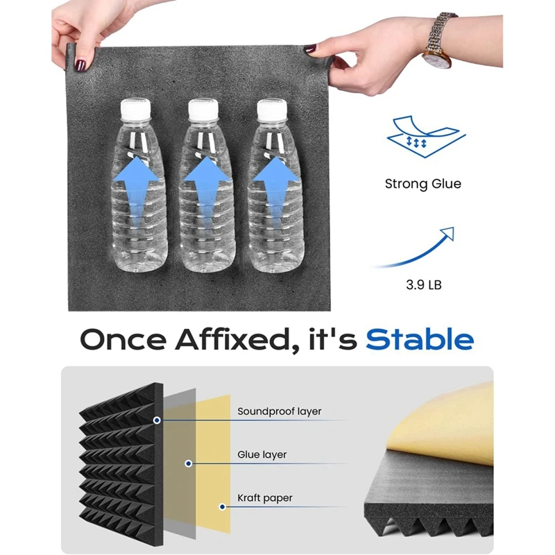 12 упаковок акустических пенопластовых панелей высокой плотности с