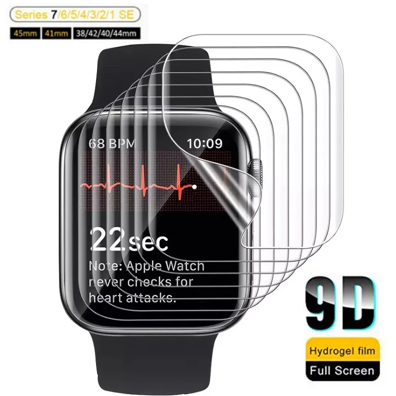 

Мягкая Гидрогелевая защитная пленка на весь экран для Apple Watch 7 6 SE 5 40 мм 44 мм 45 мм, не стекло для iWatch 4 3 2 1 38 мм 41 мм 42 мм