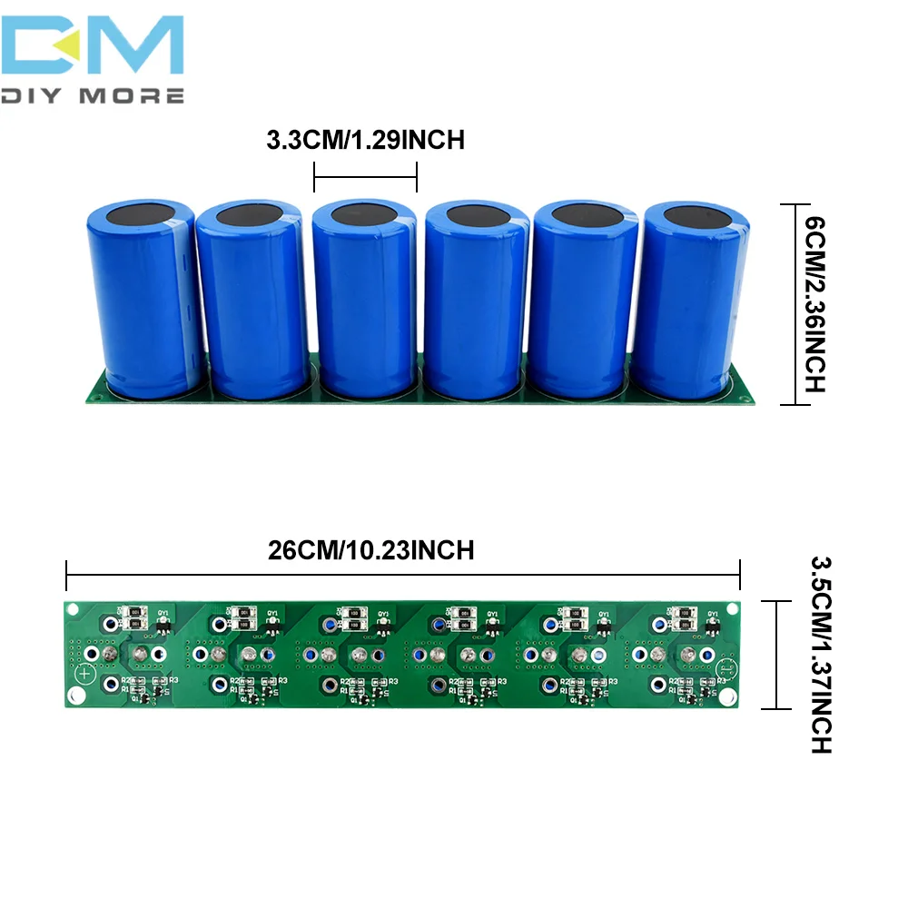 

2.7V 500F Super Farad Capacitor Module 6Pcs Set Aluminum For Optimized Backup Power Applications Protects Automotive Batteries