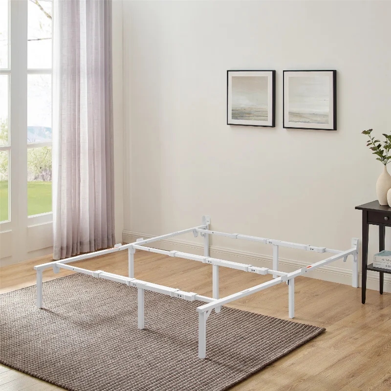 

Mainstays 12" Adjustable Metal Platform Bed Frame, White, Twin - King bedframe bedroom furniture