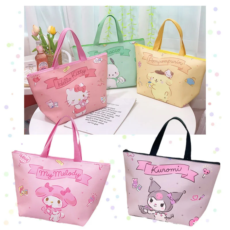 

Sanrioed Anime Kuromi Kt Cat Little Twinstar Cinnamoroll Purin Dog My Melody Lunch Bag Cartoon Kawaii Cute High Capacity Handbag