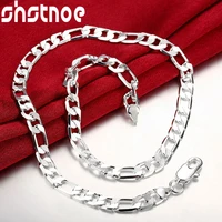 925 sterling silver 8mm geometric 20 inch chain necklace for man women party engagement wedding fashion charm jewelry