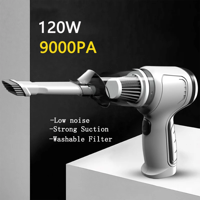 

9000Pa 120W Car Wireless Vacuum Cleaner 3 in 1 Blowable Cordless Handheld Auto Vacuum Home & Car Dual Use Mini Vacuum Cleaner