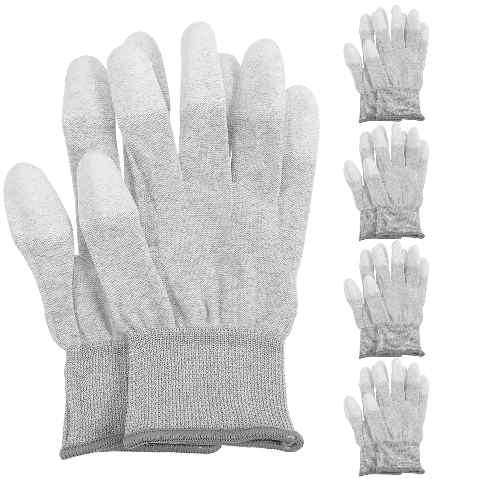 

5 Pairs Fingertip Non-slip Gloves Anti Static Gloves Industry Workers Protective Gloves
