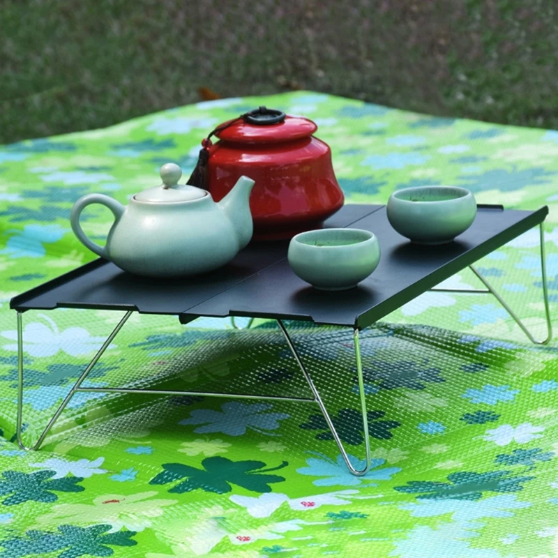 Алюминиевый легкий складной большой боковой столик для пикников в помещении и на