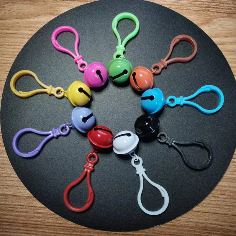 

9Pcs Candy Color 22mm Jingle Bell Keychain Open Ring Pendant For DIY Car Key Ring Bag Charms Buckles Party Christmas Tree Decor