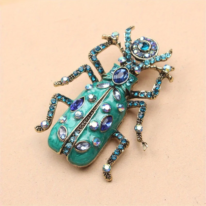 Винтажная эмалированная брошь Scarab женская модная корсажная в форме жука