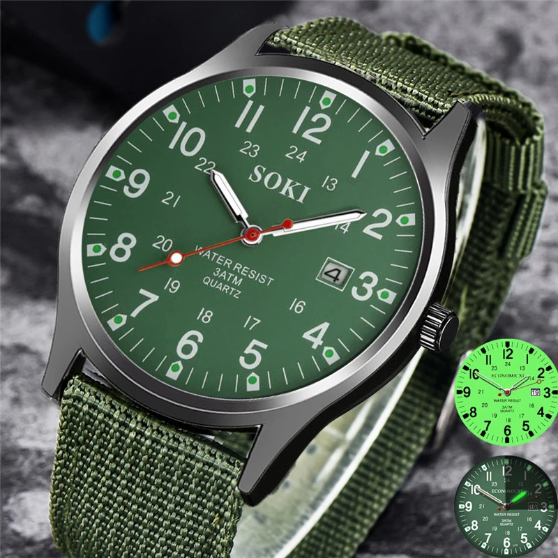 Женские часы, брендовые Роскошные военные мужские часы, кварцевые армейские часы с черным циферблатом, роскошные спортивные наручные часы с датой