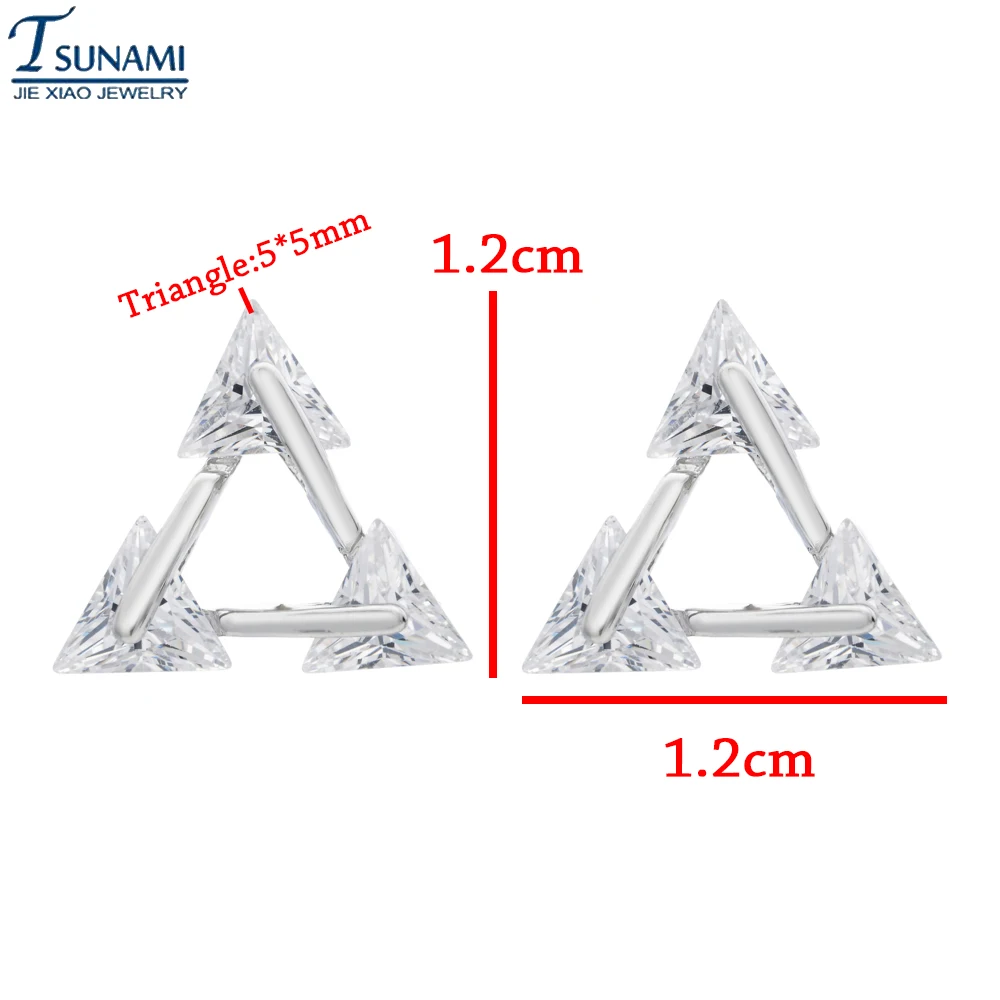 Изящные Модные треугольные серьги из циркония для женщин Креативный дизайн