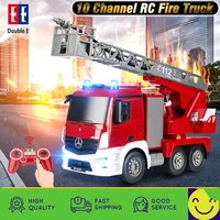 double e benz rc fire truck 10ch remote control car truck rescue 2 4g fireman radio controlled cars water jet ladder fire toys