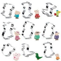 animal piglet family members biscuit cookie cutter tools moulds stainless steel pasta tools kitchen gadgets baking fondant