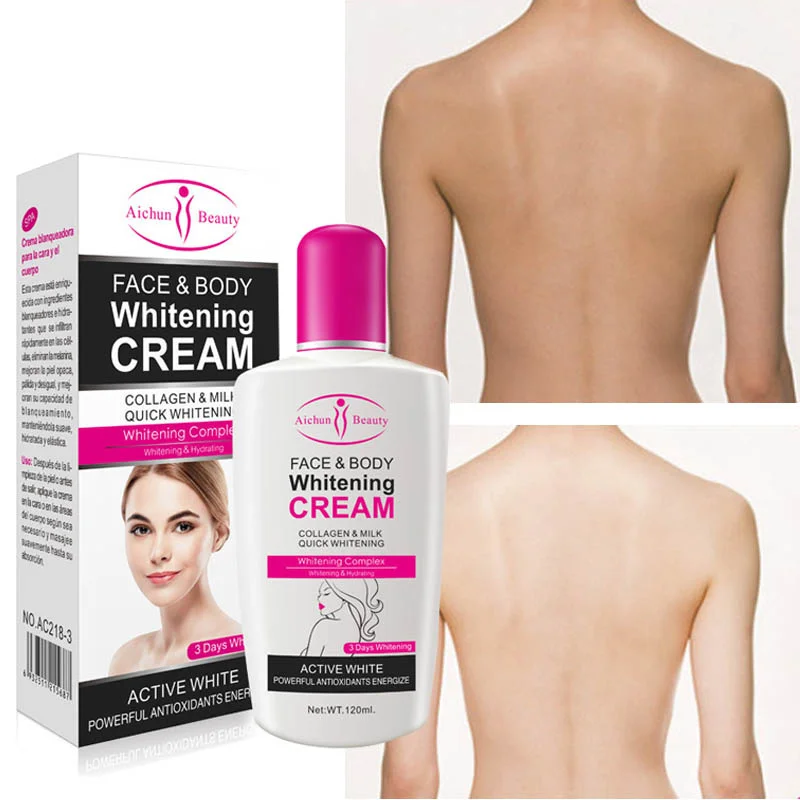 120ml Body Whitening Cream Face Neck Bleaching Lotion Collagen Milk Nourishing Brighten Skin Anti-Aging Body Skin Care Beauty