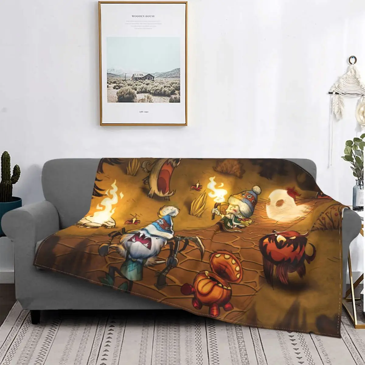 

Портативные теплые пледы Don't Starve Wilson Game Fire для постельных принадлежностей и путешествий