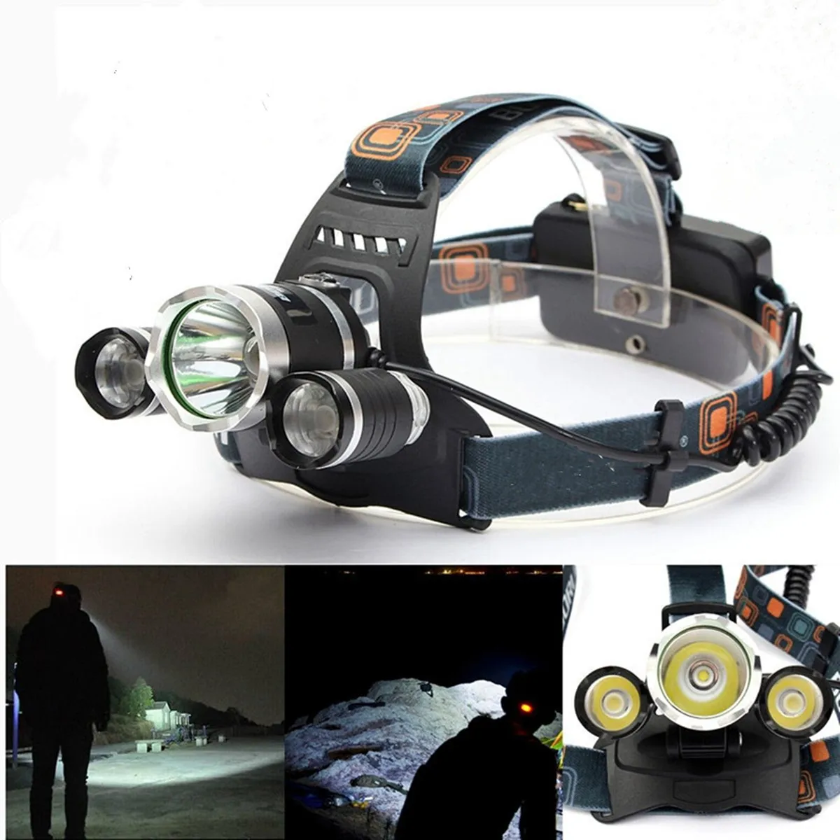 

T6 LED Headlamp 6000 LM Rechargeable Zoom Fishing Headlight Torch Hunting Camping Headlamp Flashlight Head Light