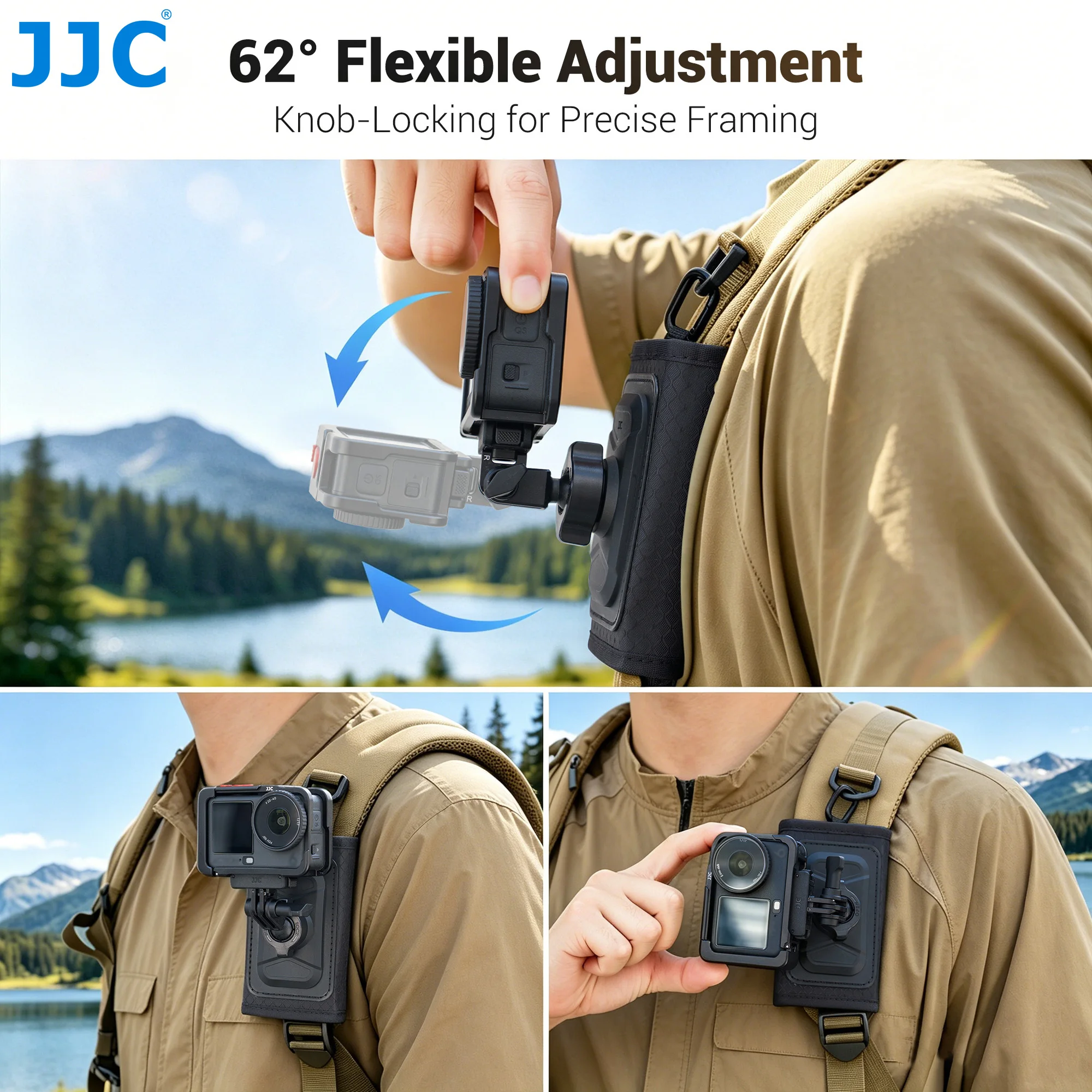 Фото Крепление JJC на плечевой ремень рюкзака для DJI Osmo Nano Action 6 5 Pro 4 Pocket 3 4 GoPro Hero 13 12 11 Insta360 X5 X4 X3 Ace Pro №3