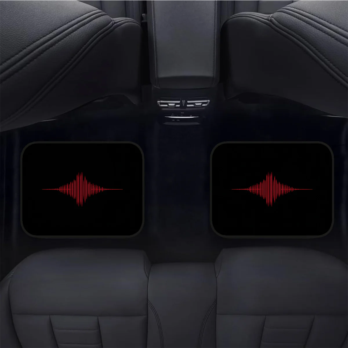 4 шт. Нескользящие автомобильные коврики с дизайном Soundwave — сверхпрочный всепогодный черный и красный динамический звуковой волновой печи (находящий динамик) (art.: 3920d445f398f) - 3920d445f398f