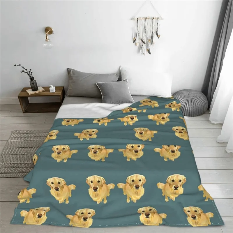 

Golden Retriever Dog Lover Blankets Fleece Autumn/Winter Breathable Super Warm Throw Blanket for Sofa Travel Bedding Throws