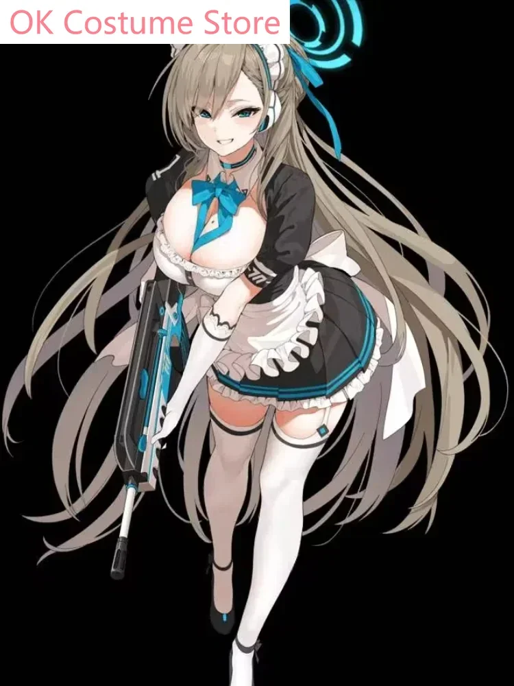 Аниме Синий архив Asuna Ichinose игровой костюм Милая горничная платье униформа
