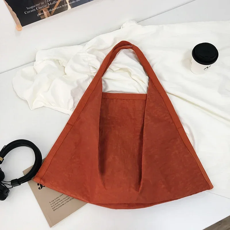 Nylon Hasp Sewing Tote Bags Commuting Thread Casual 2025 High Quality Women's Solid Color Large Capacity Handbags