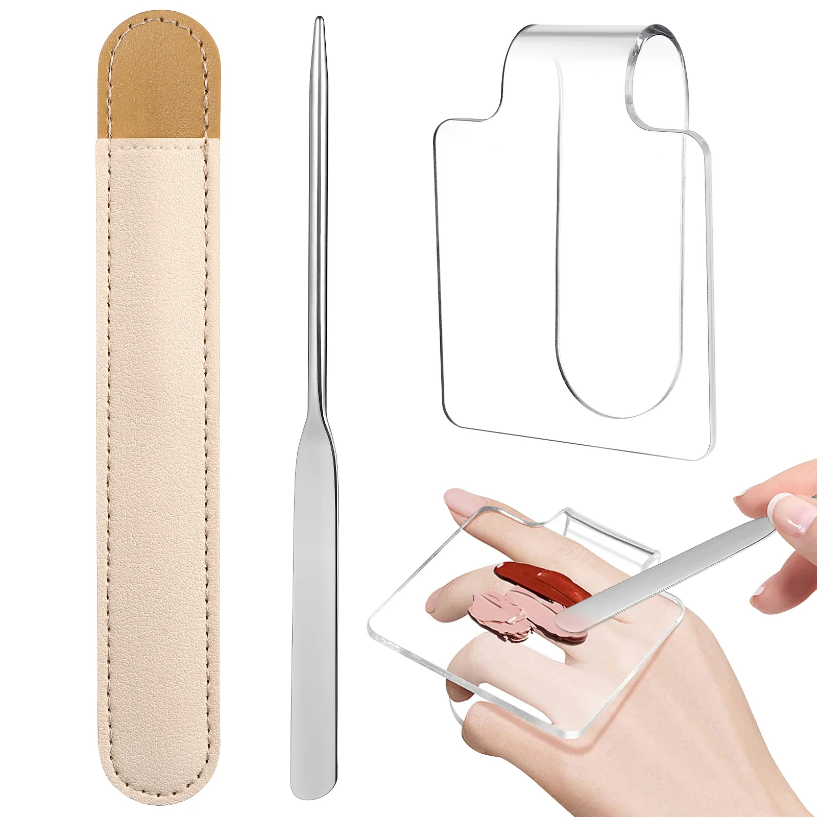 

Nail Palette Makeup Mixing Spatula Foundations Acrylic Mixed Board Boards Handheld