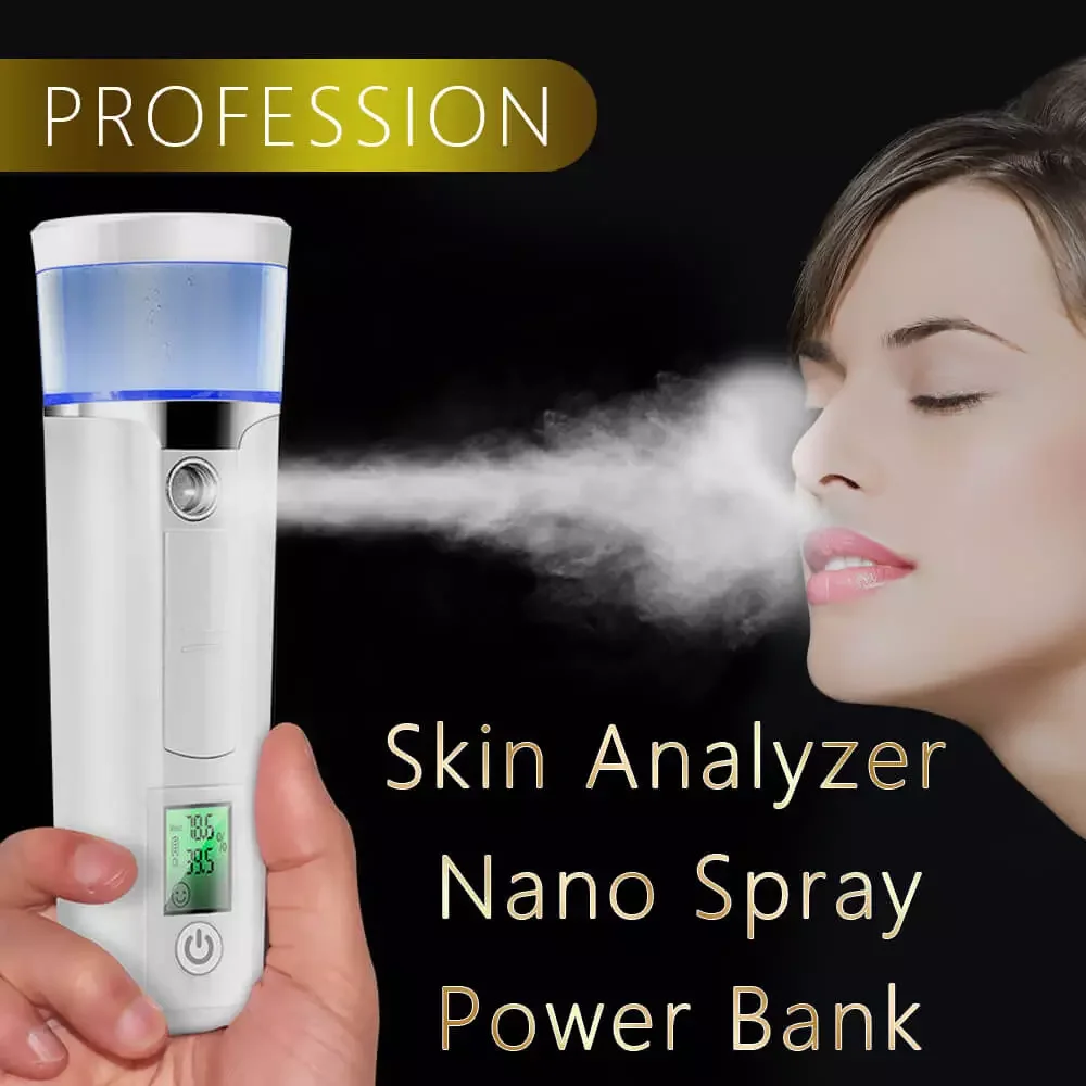

NEW2022 Skin Analyzer Professional Portable Tester Dry Moisture Oil Content Analysis Facial Sprayer Face Nano Steamer Device