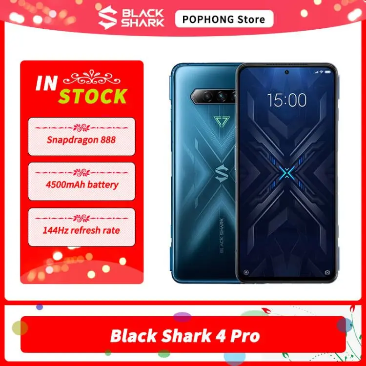 Original Black Shark 4 Pro 5G Gaming Phone 12GB RAM 256GB ROM 6.67 inch 144Hz AMOLED Snapdragon 888 120W Flash Charge