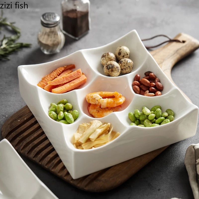 Ceramic Pasta Steak Plate Square Solid Color Tableware Divided Plates Restaurant Sashimi Sushi Dish Snack Pastry Dessert Dishes