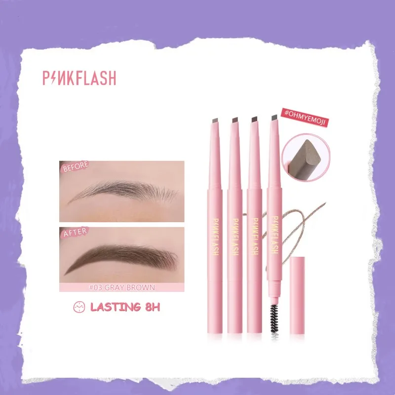 

Автоматический карандаш для бровей PINKFLASH # OhMyEmoji 4 цвета водостойкий стойкий пигментированный точный макияж для бровей