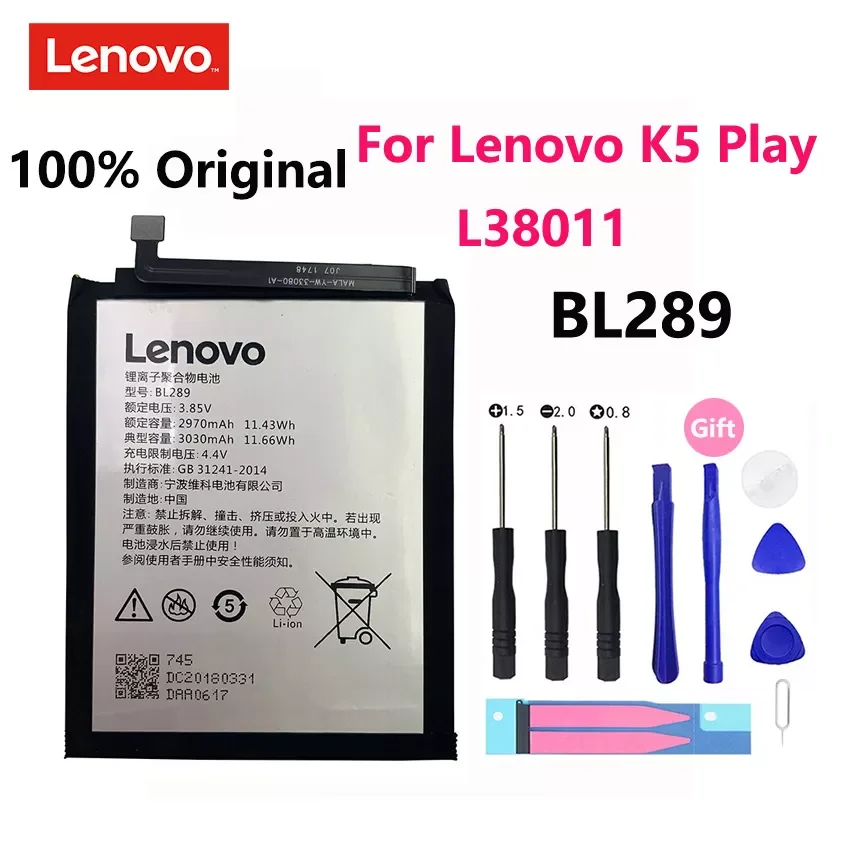 

100% Оригинальный 3030 мАч BL289 аккумулятор для Lenovo K5 Play L38011 мобильный телефон сменные батареи Bateria